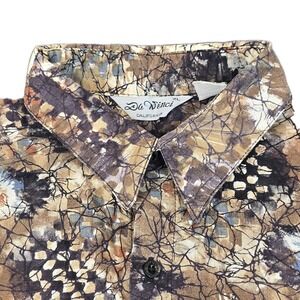 Vintage Da Vinci California Men's Abstract Print Button-Up Shirt‎ Size XL USA